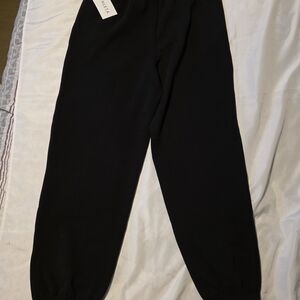 NWT Athleta Black Forever Fleece Jogger Pants Sz L/T